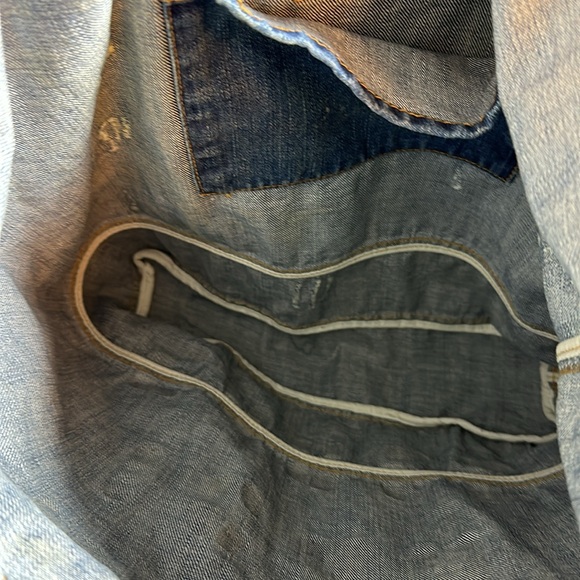 American Eagle Distressed Denim Tote Bag - Picture 5 of 6